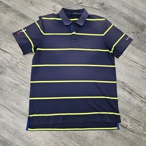 Ralph Lauren RLX Performance Navy Blue Neon  Polo Shirt Size Large L